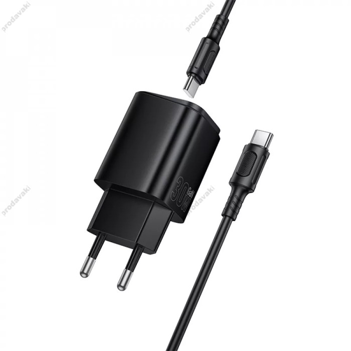 Мережевий зарядний пристрій Borofone BAS85A Star charger Type-C cable 30W Black