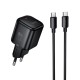 Мережевий зарядний пристрій HOCO N84 Mini single port charger Type-C cable 45W Black