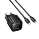 Мережевий зарядний пристрій HOCO N84 Mini single port charger Type-C cable 45W Black