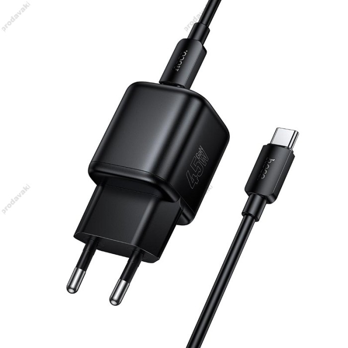 Мережевий зарядний пристрій HOCO N84 Mini single port charger Type-C cable 45W Black