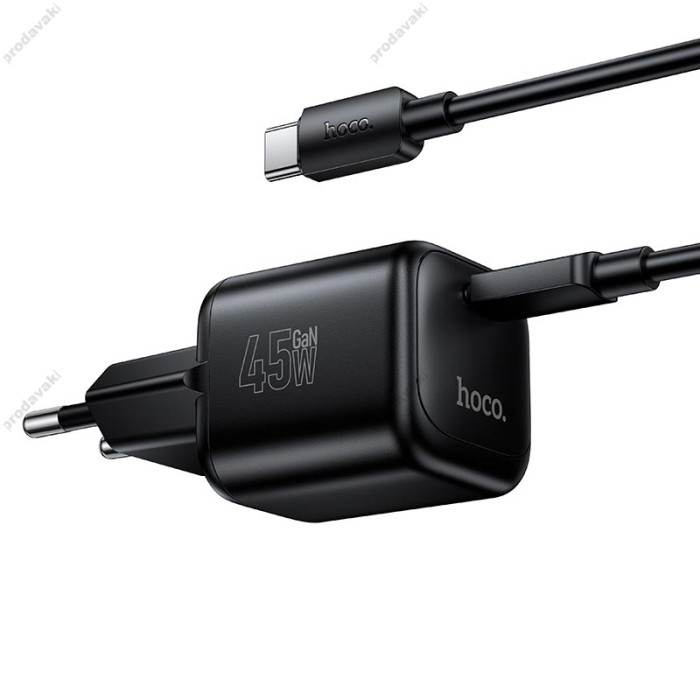 Мережевий зарядний пристрій HOCO N84 Mini single port charger Type-C cable 45W Black
