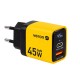 Мережевий зарядний пристрій Veron TC-45 GaN Digital Display 45W Black