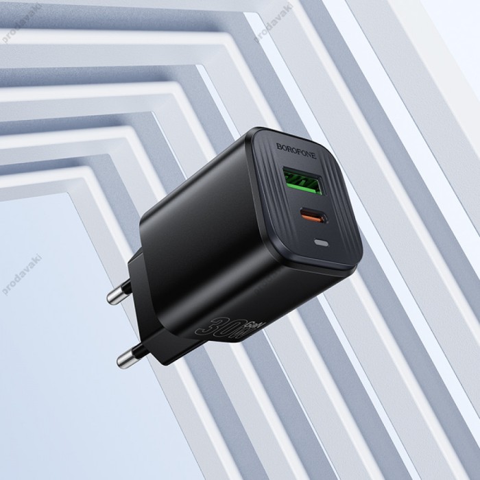 Мережевий зарядний пристрій Borofone BAS85A Star charger 30W Black