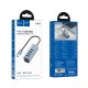 USB-Хаб Hoco HB1B Multifunction Adapter 4в1 converter USB to 4xUSB 3.0 Grey
