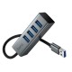 USB-Хаб Hoco HB1B Multifunction Adapter 4в1 converter USB to 4xUSB 3.0 Grey