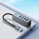 USB-Хаб Hoco HB1B Multifunction Adapter 4в1 converter USB to 4xUSB 3.0 Grey