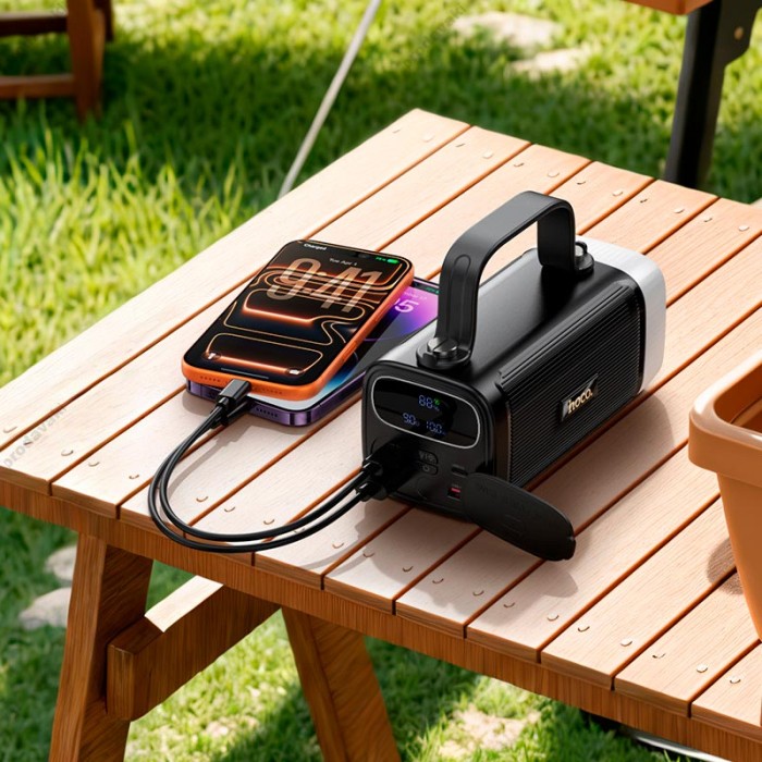 Повербанк портативний акумулятор Power bank Hoco J174 Unimpeded dual lighting 22.5W 40000 mAh Black