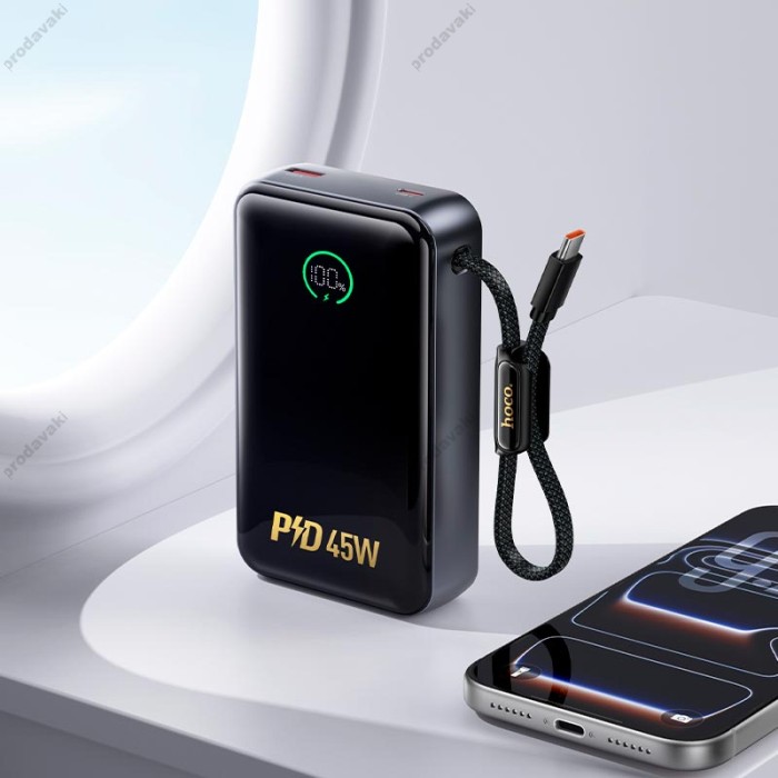 Повербанк портативний акумулятор Power bank Hoco Q54 Shine 45W 20000 mAh Grey