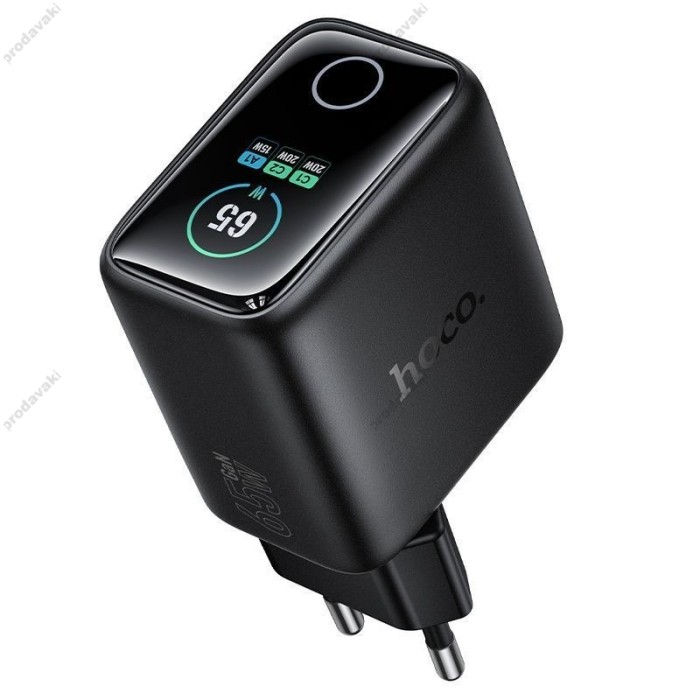 Мережевий зарядний пристрій HOCO N79 charger with TFT display 65W Black