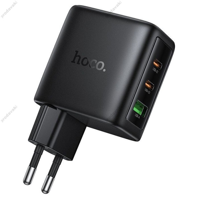 Мережевий зарядний пристрій HOCO N79 charger with TFT display 65W Black
