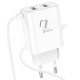 Мережевий зарядний пристрій Hoco C103A Courser dual-port charger Lightning cable 10.5W White