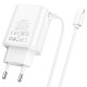 Мережевий зарядний пристрій Hoco C103A Courser dual-port charger Lightning cable 10.5W White