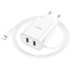 Мережевий зарядний пристрій Hoco C103A Courser dual-port charger Lightning cable 10.5W White