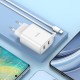 Мережевий зарядний пристрій Hoco C103A Courser dual-port charger Lightning cable 10.5W White