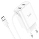 Мережевий зарядний пристрій Hoco C103A Courser dual-port charger Type-C cable 10.5W White