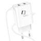 Мережевий зарядний пристрій Hoco C103A Courser dual-port charger Type-C cable 10.5W White