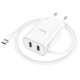 Мережевий зарядний пристрій Hoco C103A Courser dual-port charger Type-C cable 10.5W White