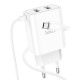 Мережевий зарядний пристрій Hoco C103A Courser dual-port charger Micro USB cable 10.5W White