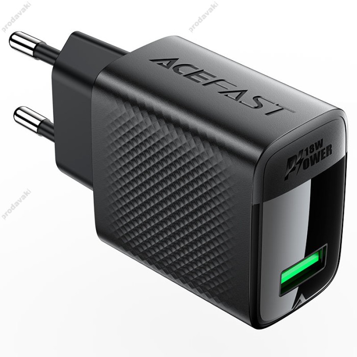 Мережевий зарядний пристрій ACEFAST A90 GaN single charger 18W Black