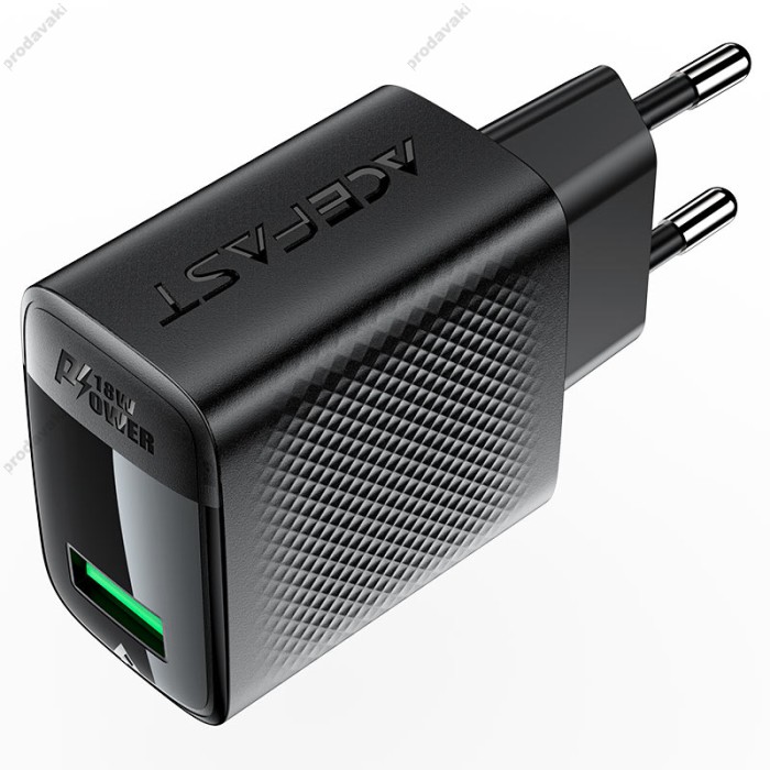 Мережевий зарядний пристрій ACEFAST A90 GaN single charger 18W Black