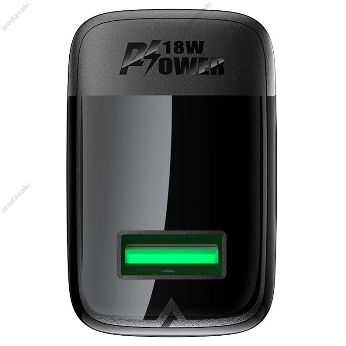 Мережевий зарядний пристрій ACEFAST A90 GaN single charger 18W Black