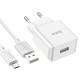 Мережевий зарядний пристрій Hoco C106A Leisure single port charger Micro USB cable 10.5W White