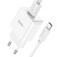 Мережевий зарядний пристрій Hoco C106A Leisure single port charger Type-C cable 10.5W White