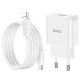 Мережевий зарядний пристрій Hoco C106A Leisure single port charger Type-C cable 10.5W White