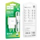 Мережевий зарядний пристрій Hoco C106A Leisure single port charger Lightning cable 10.5W White