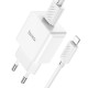 Мережевий зарядний пристрій Hoco C106A Leisure single port charger Lightning cable 10.5W White