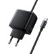 Мережевий зарядний пристрій HOCO C165A Priority charger with built-in Type-C cable 45W Black