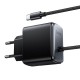 Мережевий зарядний пристрій HOCO C165A Priority charger with built-in Type-C cable 45W Black