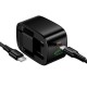 Мережевий зарядний пристрій HOCO CS102A folding charger Type-C cable 30W Black