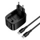 Мережевий зарядний пристрій HOCO CS102A folding charger Type-C cable 30W Black
