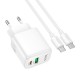 Мережевий зарядний пристрій HOCO N88 Seguro charger Type-C cable 30W White