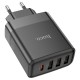 Мережевий зарядний пристрій HOCO C127A Intelligent four-port Lightning cable 45W Black