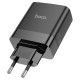 Мережевий зарядний пристрій HOCO C127A Intelligent four-port Lightning cable 45W Black