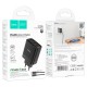 Мережевий зарядний пристрій HOCO C127A Intelligent four-port Lightning cable 45W Black