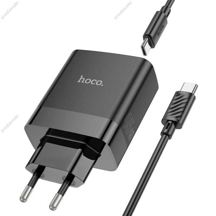 Мережевий зарядний пристрій HOCO C127A Intelligent four-port Type-C cable 45W Black