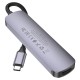 USB-Хаб HOCO HB28 multi-function converter 6в1 Type-C to HDMI+USB3.0+USB2.0+SD+TF+PD Metal Grey