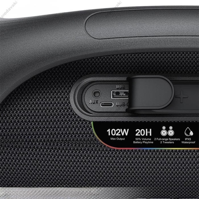 Портативна колонка Bluetooth ACEFAST K11 Pro Portable Speaker BT6.0/USB/AUX 102W Black
