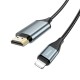 Кабель HOCO UA15 High definition on-screen cable Lightning to HDTV (HDMI) 4K 2m Grey