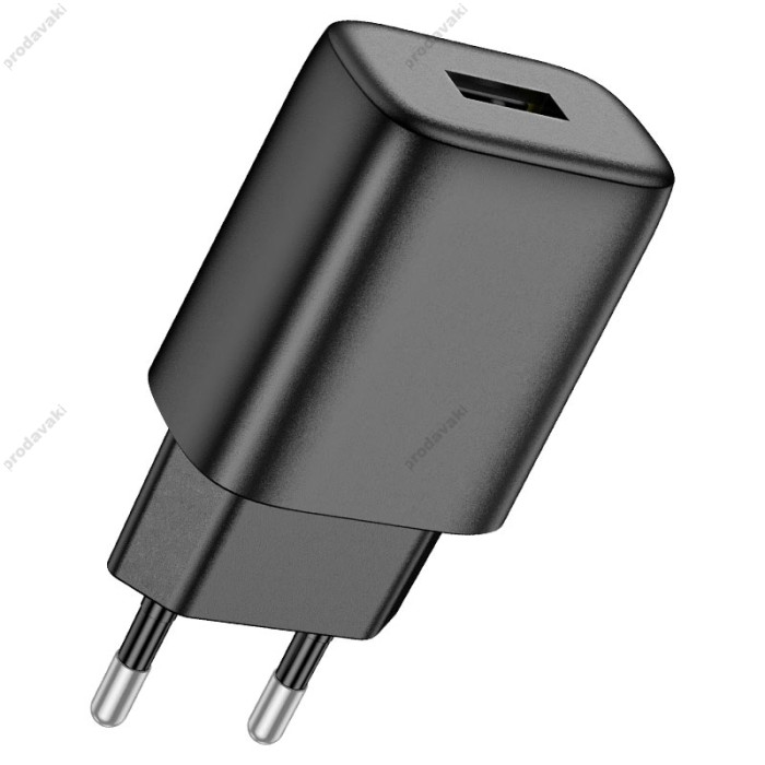 Мережевий зарядний пристрій Hoco C134A Solid single port charger 12W Black