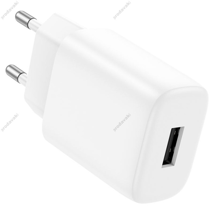 Мережевий зарядний пристрій Hoco C134A Solid single port charger Lightning cable 12W White