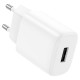 Мережевий зарядний пристрій Hoco C134A Solid single port charger Lightning cable 12W White
