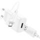 Мережевий зарядний пристрій Hoco C134A Solid single port charger Micro USB cable 12W White