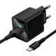 Мережевий зарядний пристрій Hoco CS81A Excellent single port charger Type-C cable 18W Black