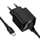 Мережевий зарядний пристрій Hoco CS81A Excellent single port charger Type-C cable 18W Black