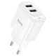 Мережевий зарядний пристрій HOCO C141A Smart dual-port charger Micro USB cable 10.5W White