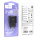 Мережевий зарядний пристрій HOCO C141A Smart dual-port charger 10.5W Black